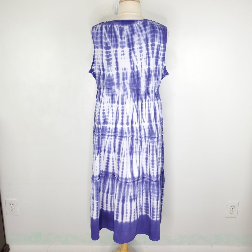 Catherines Tie Dye Sleeveless Pullover V-Neck Dress NEW NWT Size 2X, 22/24W - Picture 7 of 16